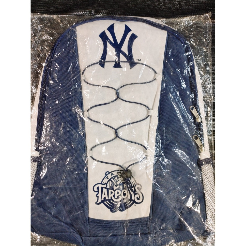 TAMPA YANKEES TARPONS Back Bag Baseball Blue White Zipper  Drawstring